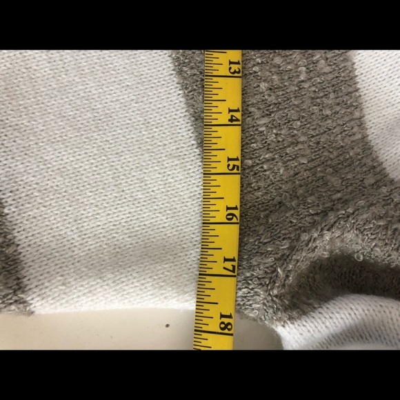 Fortune Ivy sweater bold lines across, tan and white - Picture 6 of 6